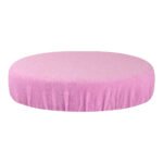 Frotteebezug für einen rosa Hocker