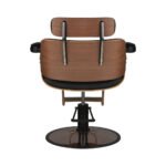 Gabbiano Florence Friseurstuhl aus schwarzem und nussbaumfarbenem Holz – Bild 3