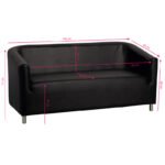Gabbiano M021 Wartezimmersofa, schwarz – Bild 2