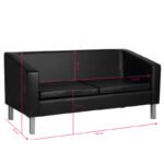 Gabbiano BM18003 Wartezimmersofa schwarz – Bild 3