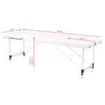 Klappbare Massageliege, Aluminium Comfort, Activ Fizjo, 3-teilig, weiß – Bild 8