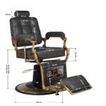 Gabbiano Boss HD „Old Leather“ schwarzer Friseurstuhl – Bild 7