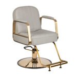 Gabbiano Acri Friseurstuhl in Beige mit goldenem Fuß