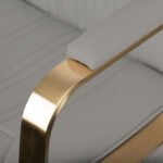 Gabbiano Acri Friseurstuhl in Beige mit goldenem Fuß – Bild 6