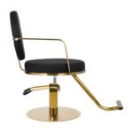 Gabbiano Arras Friseurstuhl, schwarz mit goldenem Fuß. – Bild 2