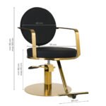 Gabbiano Arras Friseurstuhl, schwarz mit goldenem Fuß. – Bild 6