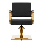 Schwarzer Friseurstuhl von Gabbiano Avila mit goldenem Gestell – Bild 3