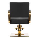 Schwarzer Friseurstuhl von Gabbiano Avila mit goldenem Gestell – Bild 4