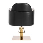 Gabbiano Malaga Friseurstuhl, schwarz mit goldenem Fuß. – Bild 4