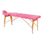 Komfort Activ Fizjo 2-teiliger rosa Klappmassagetisch aus Holz
