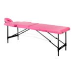 Klappbarer Massagetisch aus Aluminium, Komfort Activ Fizjo, 2-teilig, rosa-schwarz