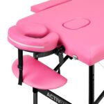 Klappbarer Massagetisch aus Aluminium, Komfort Activ Fizjo, 2-teilig, rosa-schwarz – Bild 3