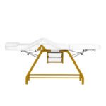 Kosmetikstuhl 557G mit Tabletts, gold und weiß – Bild 8