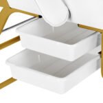 Kosmetikstuhl 557G mit Tabletts, gold und weiß – Bild 9