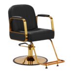 Gabbiano Acri Friseurstuhl, schwarz mit goldenem Fuß.