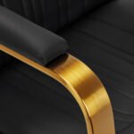 Gabbiano Acri Friseurstuhl, schwarz mit goldenem Fuß. – Bild 5