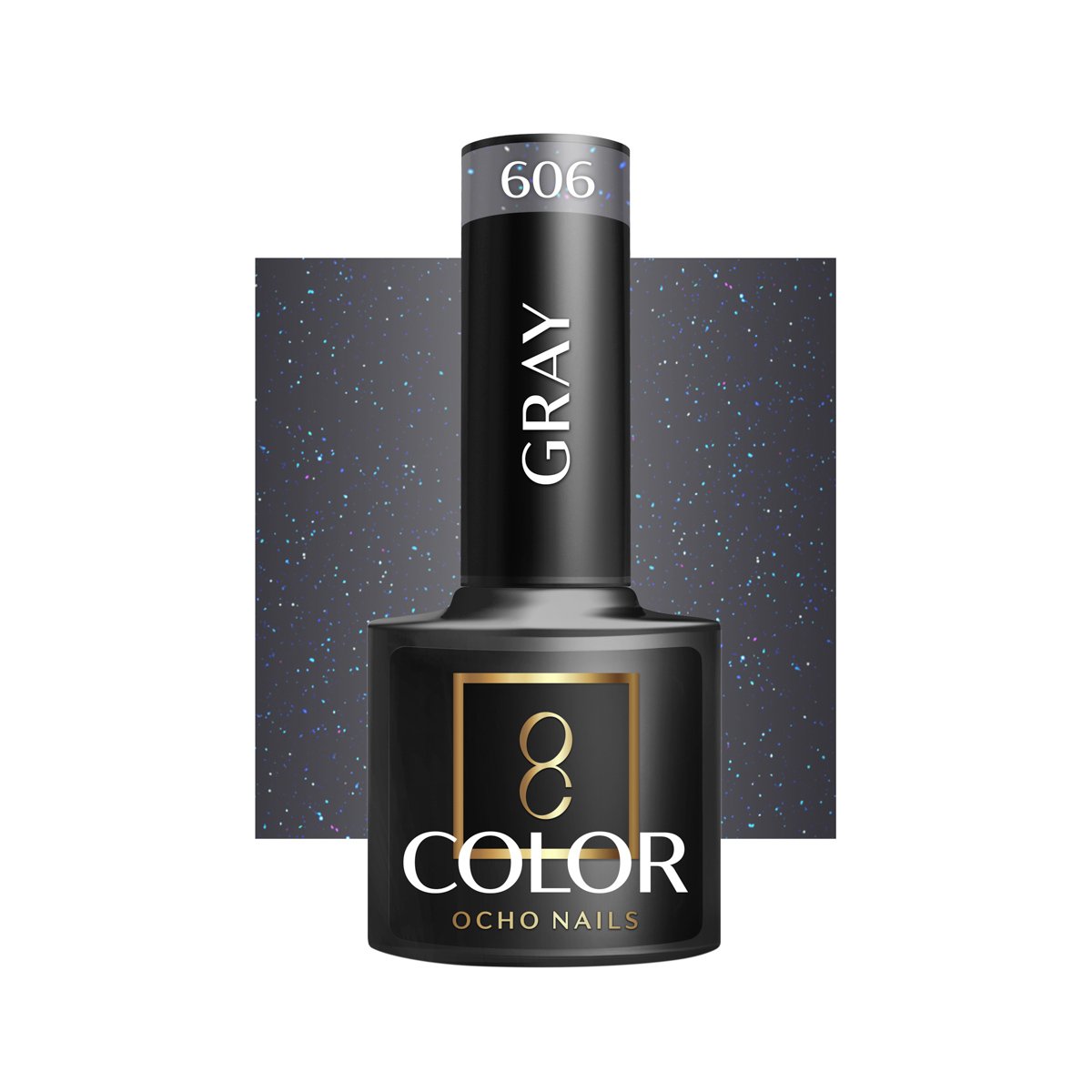 Blank nail polish bottle for mockup design and branding presenta OCHO NAILS Grauer Hybrid-Nagellack 606 - 5 g – Bild 1