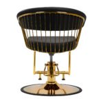 Hair System Lille Friseurstuhl, schwarz, auf goldenem Gestell – Bild 4