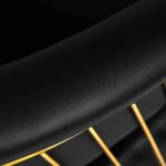 Hair System Lille Friseurstuhl, schwarz, auf goldenem Gestell – Bild 7