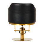 Schwarzer Friseurstuhl von Gabbiano Burgos mit goldenem Gestell – Bild 4