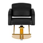 Gabbiano Turin Friseurstuhl, schwarz mit goldenem Fuß. – Bild 2