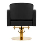 Gabbiano Turin Friseurstuhl, schwarz mit goldenem Fuß. – Bild 3