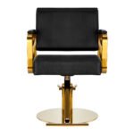 Gabbiano Genua Friseurstuhl, schwarz, mit goldenem Fuß – Bild 3