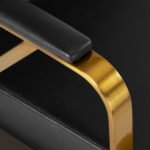 Gabbiano Genua Friseurstuhl, schwarz, mit goldenem Fuß – Bild 5