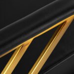 Gabbiano Genua Friseurstuhl, schwarz, mit goldenem Fuß – Bild 7