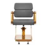 Grauer Friseurstuhl von Gabbiano Porto mit goldenem Fuß? – Bild 3