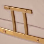 Gabbiano Porto Friseurstuhl in Beige mit goldenem Fuß – Bild 8