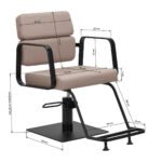 Gabbiano Porto Friseurstuhl in Beige mit schwarzem Gestell – Bild 8