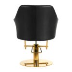 Gabbiano Marbella Friseurstuhl, schwarz, mit goldenem Gestell – Bild 4