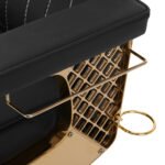 Gabbiano Marcus Friseurstuhl, schwarz mit goldenem Fuß. – Bild 8