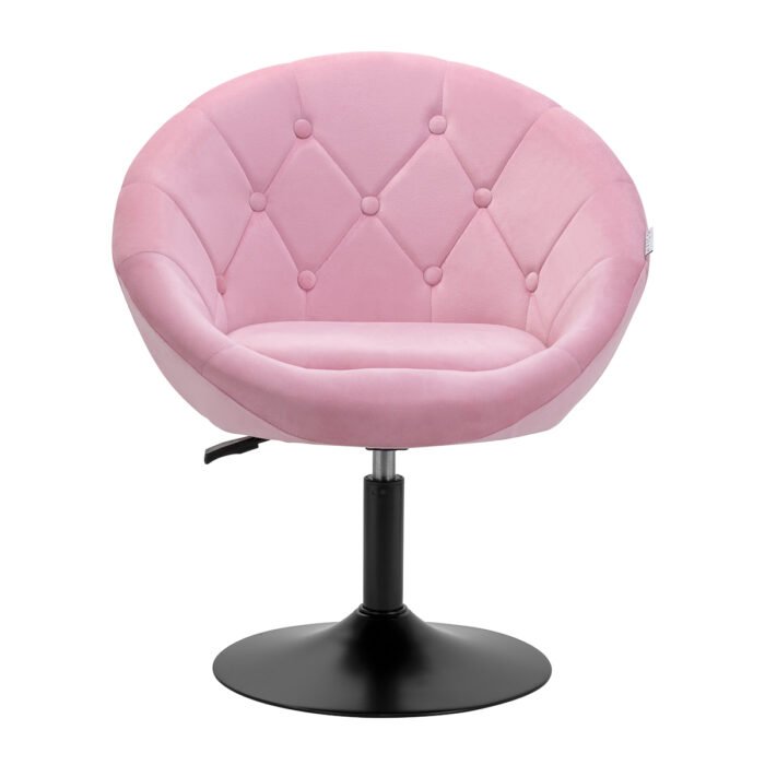 4Rico QS-BL12B Drehsessel aus Samt in Rosa