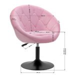 4Rico QS-BL12B Drehsessel aus Samt in Rosa – Bild 9