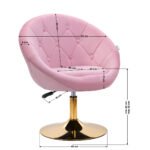 4Rico QS-BL12G Drehsessel, Samtrosa – Bild 9