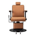 Gabbiano Visionerio hellbrauner Friseurstuhl mit schwarzem Gestell – Bild 2