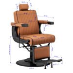 Gabbiano Visionerio hellbrauner Friseurstuhl mit schwarzem Gestell – Bild 15