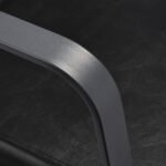 Gabbiano Porto Friseurstuhl, schwarz mit grauem Gestell. – Bild 5