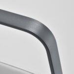 Gabbiano Porto Friseurstuhl, weiß mit grauem Gestell. – Bild 5