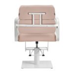 Gabbiano Porto Friseurstuhl in Beige mit weißem Gestell – Bild 3