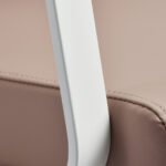 Gabbiano Porto Friseurstuhl in Beige mit weißem Gestell – Bild 6