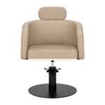 Gabbiano Wratislavia Friseurstuhl, beige mit schwarzem Gestell. – Bild 2