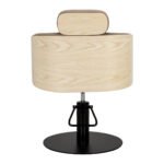 Gabbiano Wratislavia Friseurstuhl, beige mit schwarzem Gestell. – Bild 3