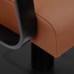 Gabbiano Porto Friseurstuhl in Orange mit schwarzem Gestell – Bild 6