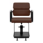 Gabbiano Porto Friseurstuhl in Schokoladenbraun mit schwarzem Gestell – Bild 3