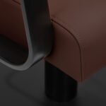 Gabbiano Porto Friseurstuhl in Schokoladenbraun mit schwarzem Gestell – Bild 6