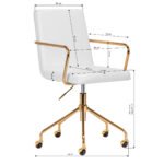 Kosmetikstuhl QS-OF211G goldcreme und grau – Bild 9