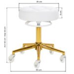 Gabbiano D054G weiß-goldener Friseurhocker – Bild 6